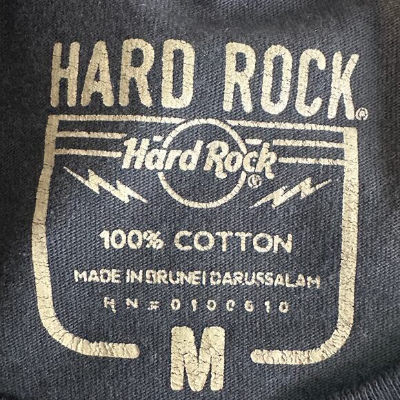 Hard Rock Cafe Shirt Medium Dark Brown Houston TX Pure Cotton Retro Rockabilly - Picture 3 of 8